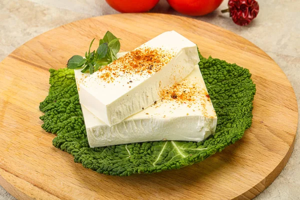 Queijo Macio Feta Grego Salada — Fotografia de Stock