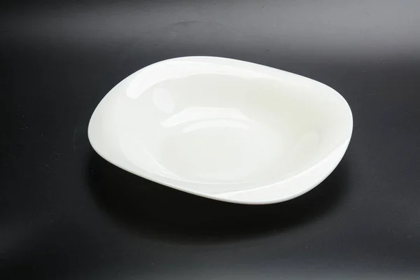 White Empty Plate Serving Isolated — Stock Photo, Image