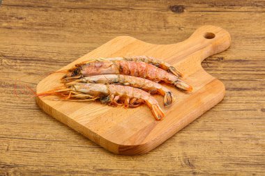 Lezzetli büyük Langoustine deniz ürünleri.