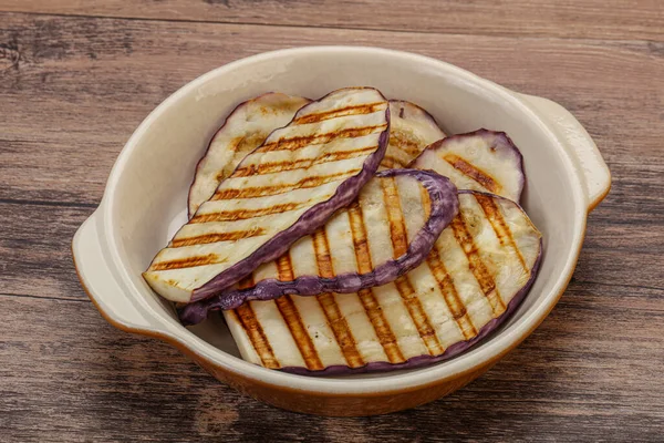 Grilled Graffiti Eggpant Slices Olive Oil — Stock Photo, Image