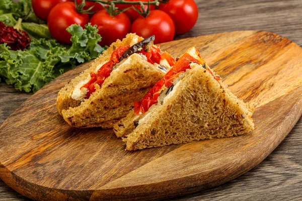 Clubul Vegetarian Sandwich Vinete Brânză — Fotografie, imagine de stoc