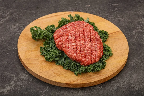 Raw Beef Burger Cutlet Grill — Stock Photo, Image