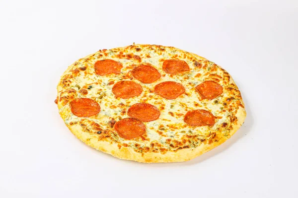 Cocina Tradicional Italiana Pizza Pepperoni Con Salchichas Queso — Foto de Stock