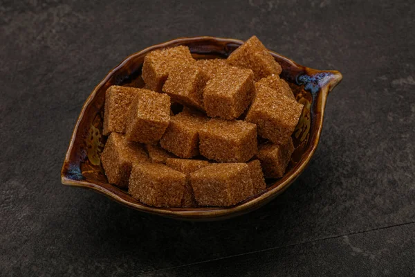 Brown Cane Sugar Cubs Bowl — Stock Photo, Image