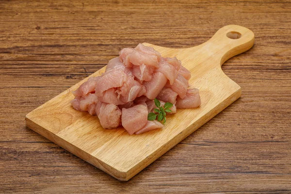 Roh Gewürfelte Hühnerbrust Zum Kochen — Stockfoto