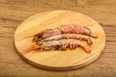 Lezzetli büyük Langoustine deniz ürünleri.