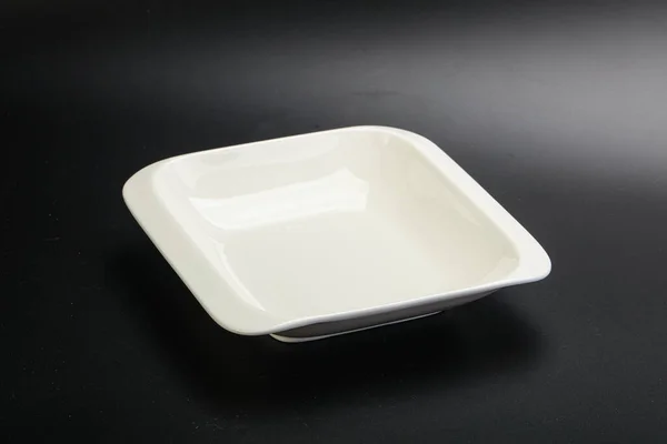 White Proclean Bowl Serving Black — Stock Photo, Image