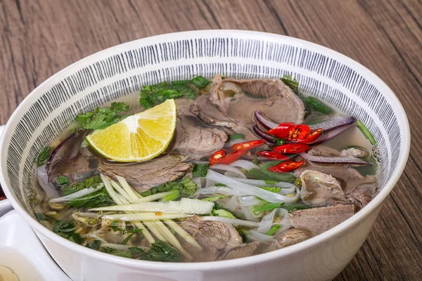 Kuchnia Wietnamska Zupa Pho Wołowiną — Zdjęcie stockowe