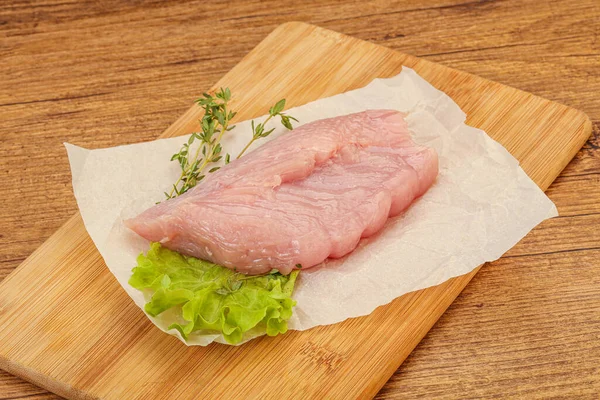 Bife Peito Peru Suculento Cru Para Cozinhar — Fotografia de Stock