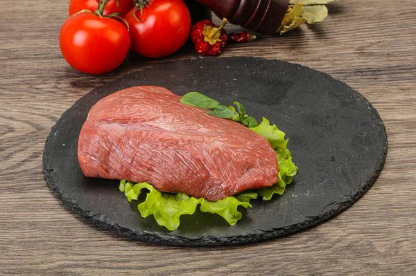 Raw Beef Meat Piece Cooking — Stock Photo, Image