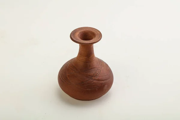 Vaso Cerâmica Vazio Para Flovers Isolados — Fotografia de Stock