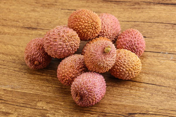 Tropical Sweet Exotic Fruit Lychee Heap — Stock Photo, Image