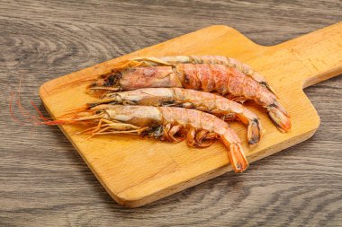 Lezzetli büyük Langoustine deniz ürünleri.