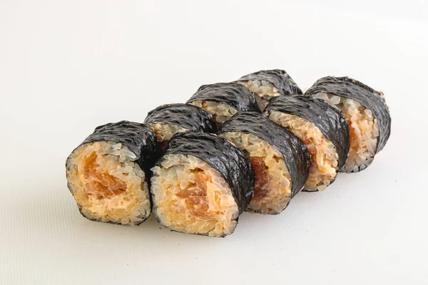 Roti Gulung Tradisional Jepang Maki Dengan Salmon — Stok Foto