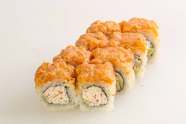 Ensemble Japonais Sushis Petits Pains Avec Poisson — Photo