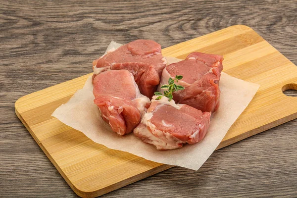 Filete Lomo Cerdo Crudo Para Cocinar —  Fotos de Stock