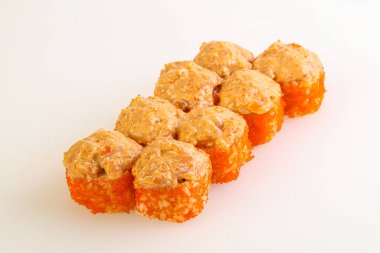 Balık ve soslu geleneksel Japon ekmeği.