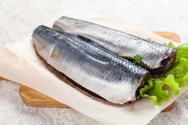 Marinated Herring Fillet Skin Cooking — Stock Photo, Image