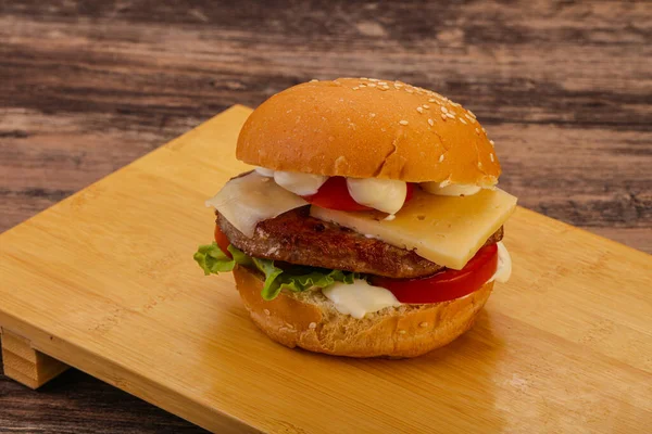 Delicous Burger Tuna Fish Cheese — Stock Photo, Image