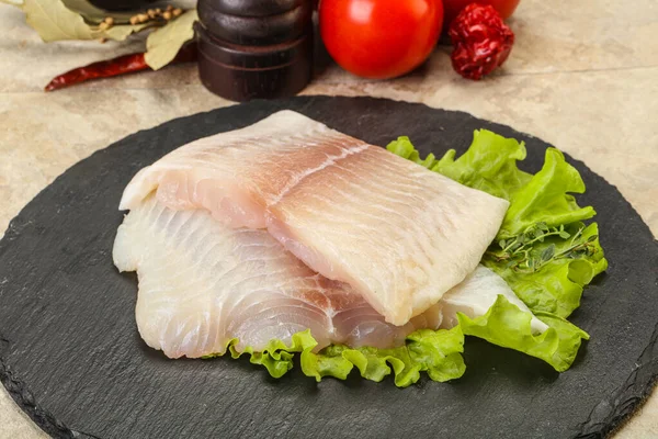 Peixe Filé Pangasius Cru Para Cozinhar — Fotografia de Stock