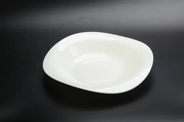 White Empty Plate Serving Isolated — Stock Photo, Image