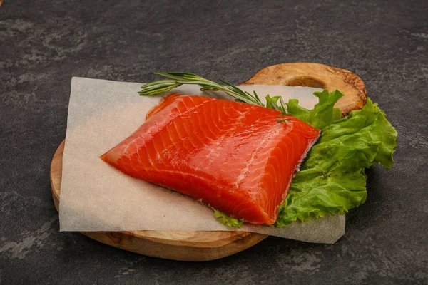 Salmone Salato Pezzo Bistecca Servito Rosmarino — Foto Stock