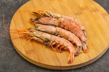 Lezzetli büyük Langoustine deniz ürünleri.