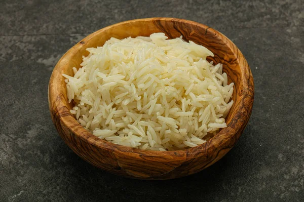 Riz Basmati Indien Cuit Vapeur Dans Bol — Photo