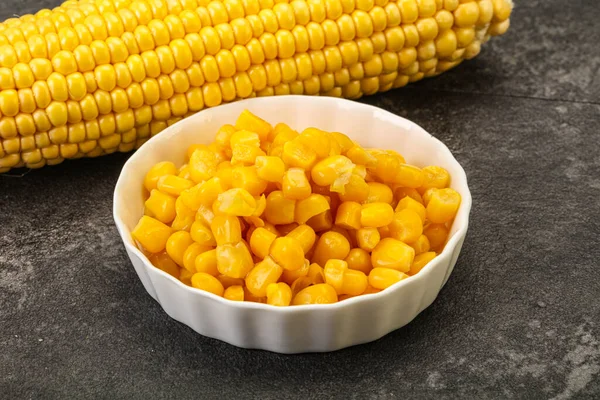 Słodkie Żółte Ziarno Kukurydzy Misce — Zdjęcie stockowe