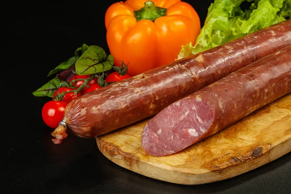 Delicous Pork Ham Sausage Cut Isolated Stock Image