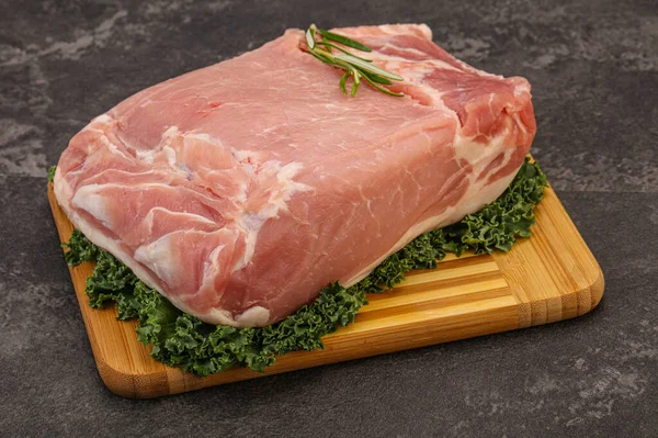 Pezzo Carne Maiale Crudo Cottura — Foto Stock