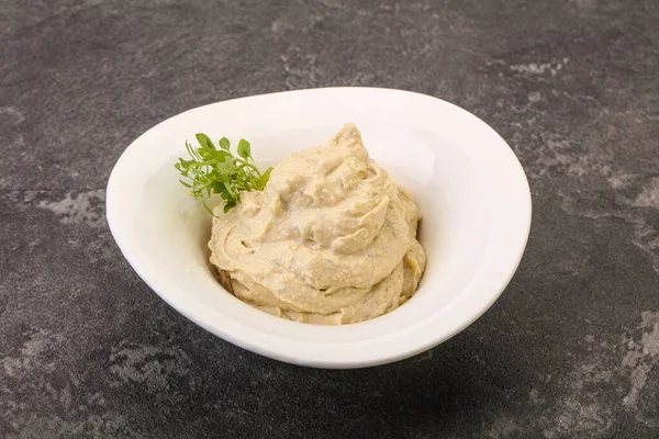 Vegan Food Hummus Dip Olivovým Olejem — Stock fotografie