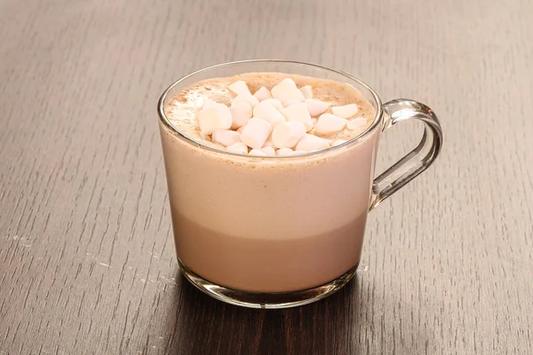 Bebida Chocolate Quente Com Poucos Marshmallow — Fotografia de Stock