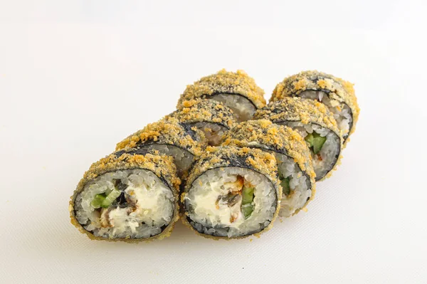 Cucina Giapponese Rotolo Tempura Con Pesce — Foto Stock