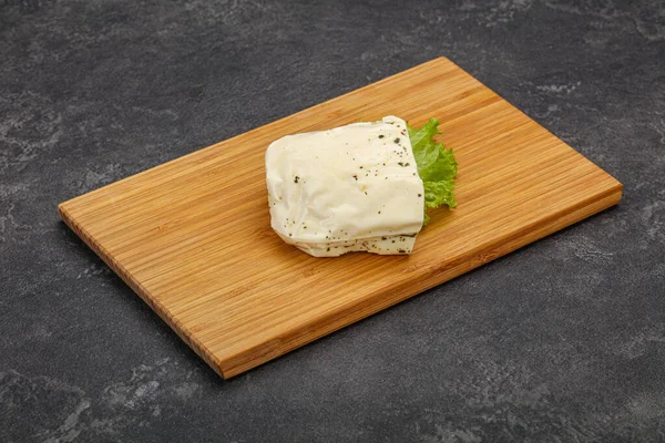 Queijo Grego Halloumi Com Hortelã Para Grelhar — Fotografia de Stock