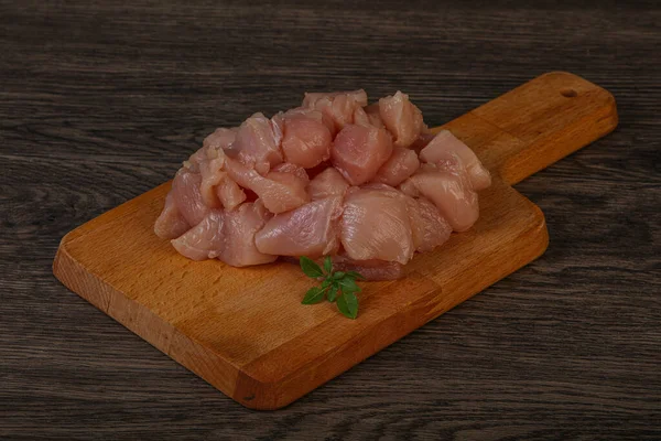 Roh Gewürfelte Hühnerbrust Zum Kochen — Stockfoto