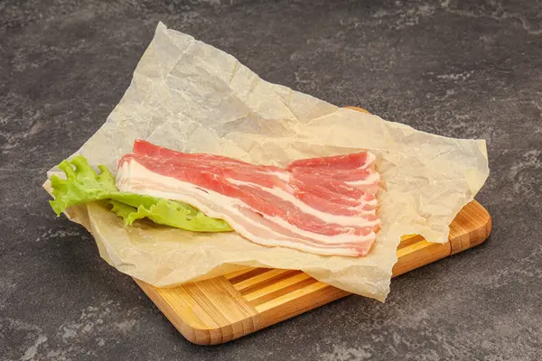 Pancetta Maiale Affettata Cruda Arrosto — Foto Stock