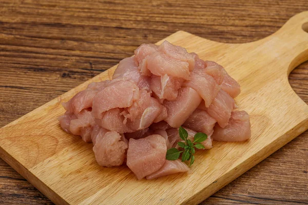 Roh Gewürfelte Hühnerbrust Zum Kochen — Stockfoto