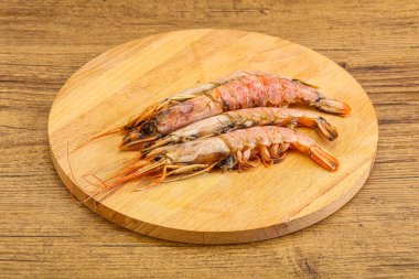 Lezzetli büyük Langoustine deniz ürünleri.
