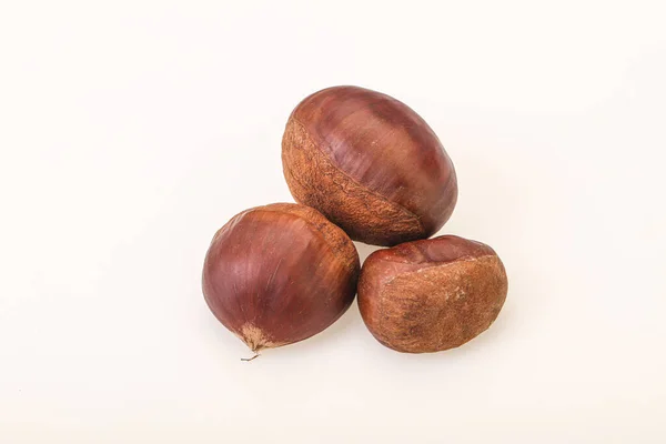 Organic Naturale Dolce Crudo Mucchio Castagne — Foto Stock