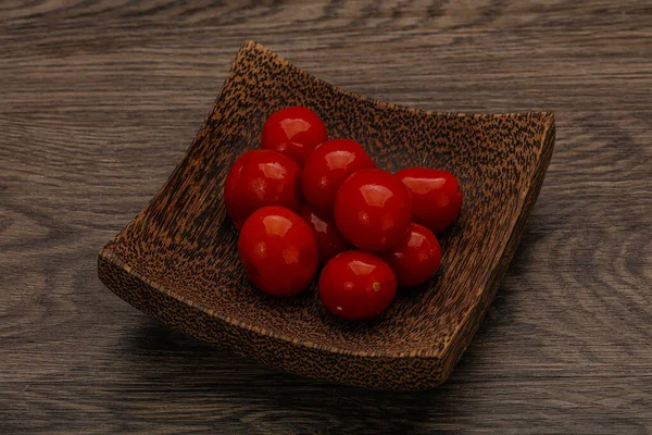 Tomates Rojos Cereza Escabeche Bowl — Foto de Stock