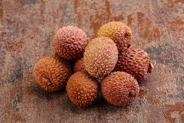 Tropical Sweet Exotic Fruit Lychee Heap — Stock Photo, Image