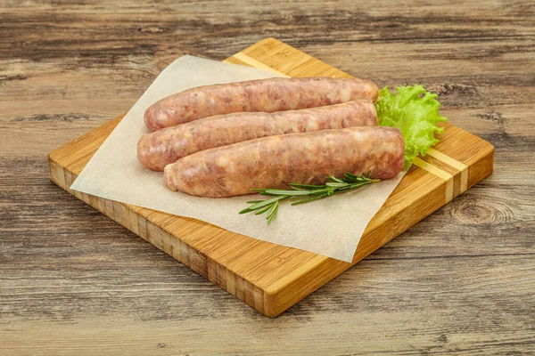 Raw Pork Meat Sausages Grill Served Rosemary — Stock Photo, Image