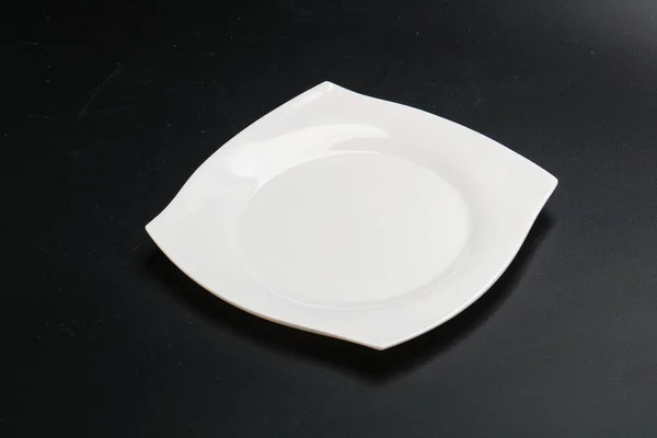 Assiette Vide Blanche Pour Servir Isolée — Photo