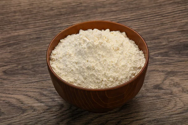 Wheat Flour Heap Bowl Cooking — Stock Photo, Image