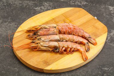 Lezzetli büyük Langoustine deniz ürünleri.