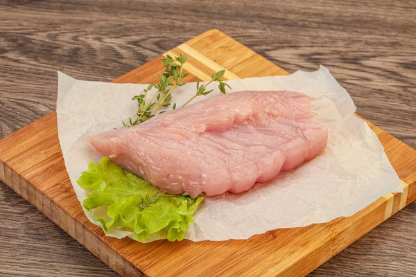 Bife Peito Peru Suculento Cru Para Cozinhar — Fotografia de Stock