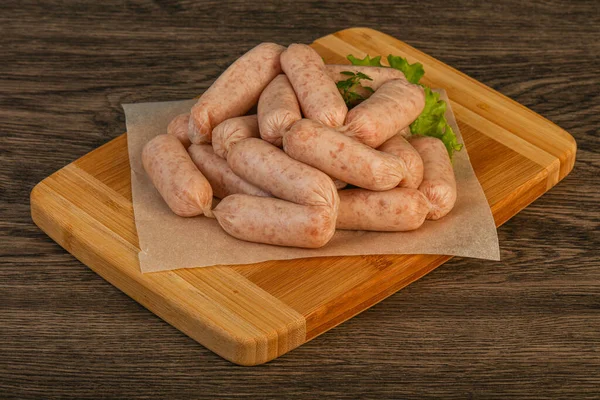 Salsicce Naturali Neonati Pollo Crude Arrosto — Foto Stock