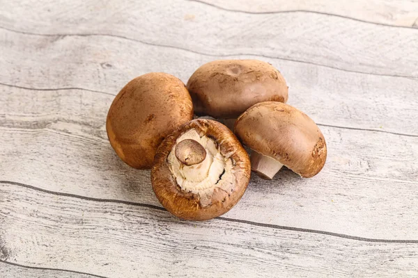 Raw Brown Champignons Mushroom Heap Cooking — Stock Photo, Image