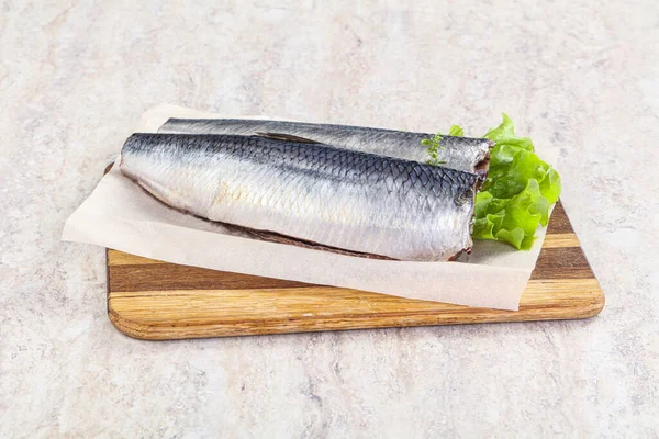 Marinated Herring Fillet Skin Cooking — Stock Photo, Image